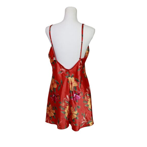 Victoria's‎ Secret Slip large orange floral satin lace nightie vintage 90s - Picture 7 of 7